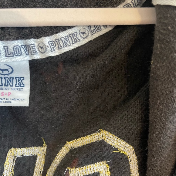 PINK Victoria’s Secret Gold Sequin Bling Black Velour Zip-Up - Picture 11 of 11